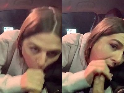 Elle suce son mec au drive